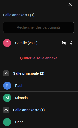Salles annexes participant