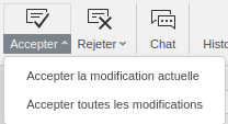 OnlyOffice suivi des modifications accepter/refuser