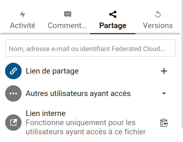 partage en interne